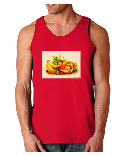 Watercolor Fruit Bowl 2 Dark Loose Tank Top-Mens Loose Tank Top-TooLoud-Red-Small-Davson Sales