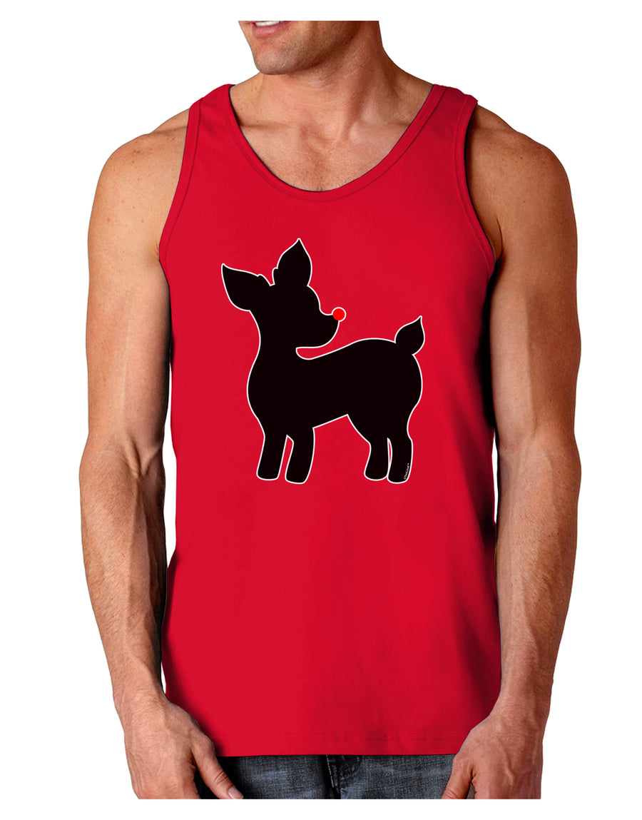 Cute Rudolph Silhouette - Christmas Dark Loose Tank Top by TooLoud-Mens Loose Tank Top-TooLoud-Black-Small-Davson Sales