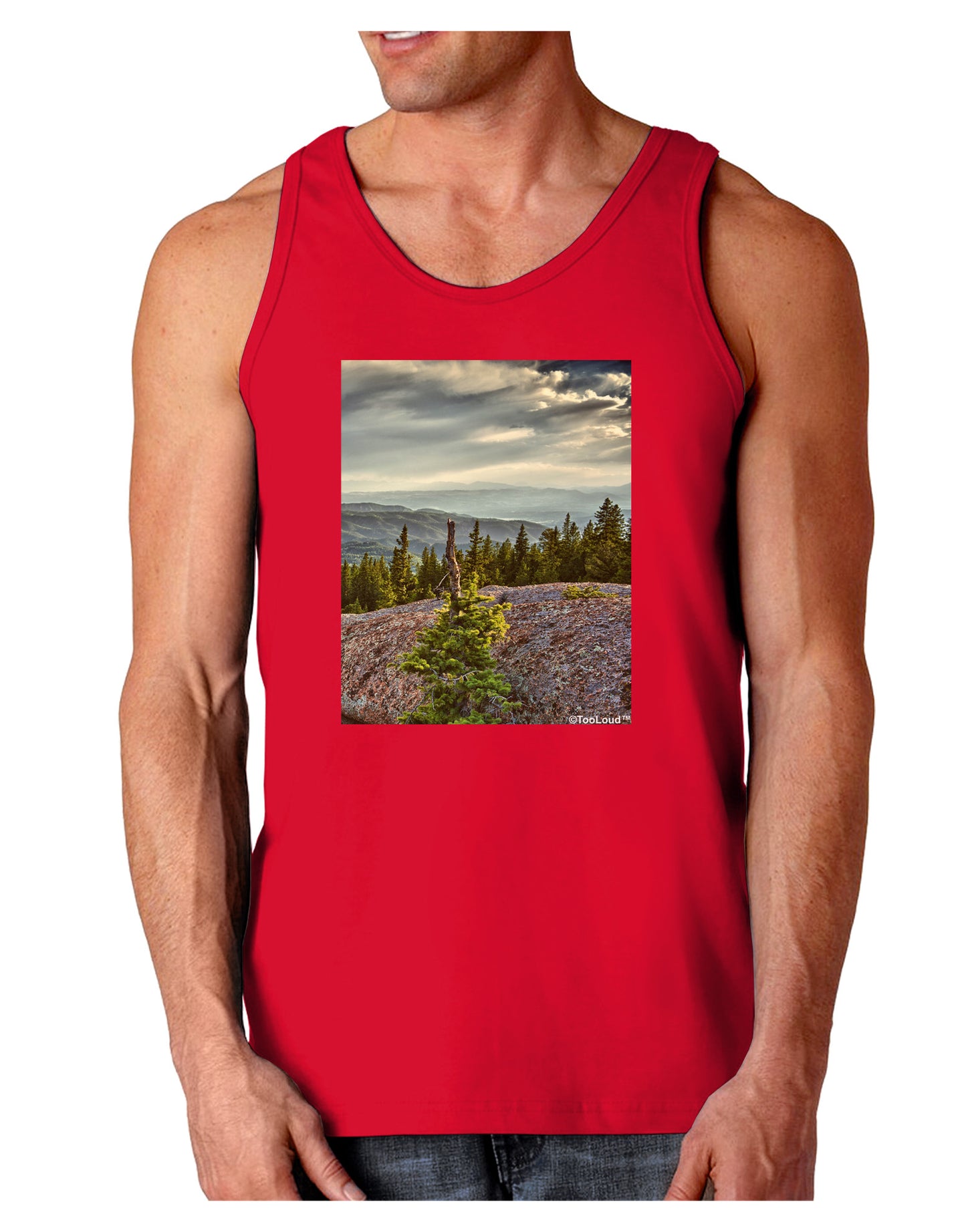 Nature Photography - Pine Kingdom Dark Loose Tank Top by-Mens Loose Tank Top-TooLoud-Red-Small-Davson Sales