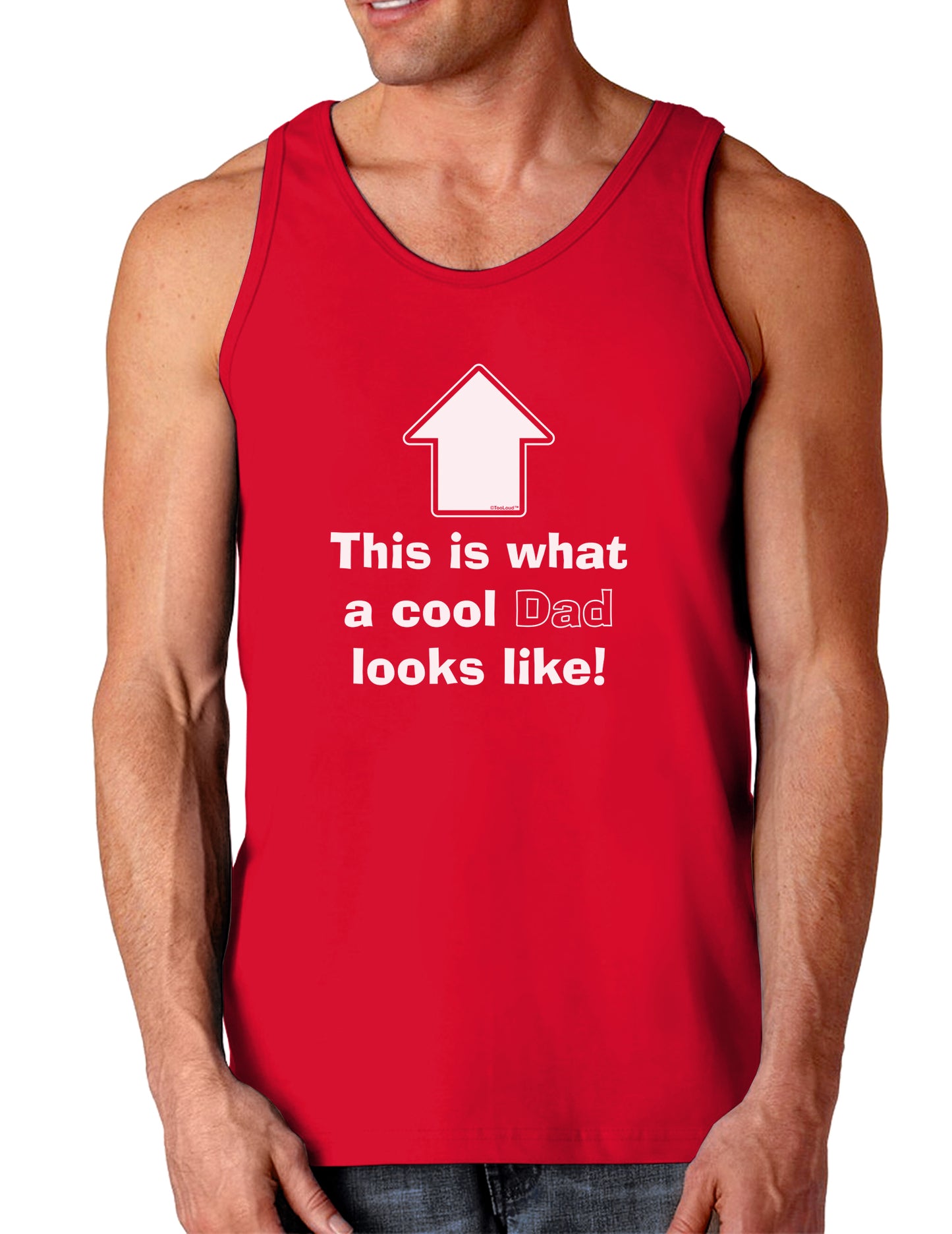 This is What a Cool Dad Looks Like Dark Loose Tank Top-Mens Loose Tank Top-TooLoud-Red-Small-Davson Sales