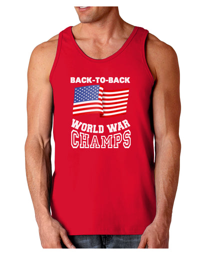 Back to Back World War Champs Dark Loose Tank Top-Mens Loose Tank Top-TooLoud-Red-Small-Davson Sales