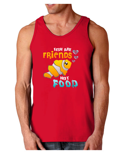 Fish Are Friends Not Food Dark Loose Tank Top-Mens Loose Tank Top-TooLoud-Red-Small-Davson Sales