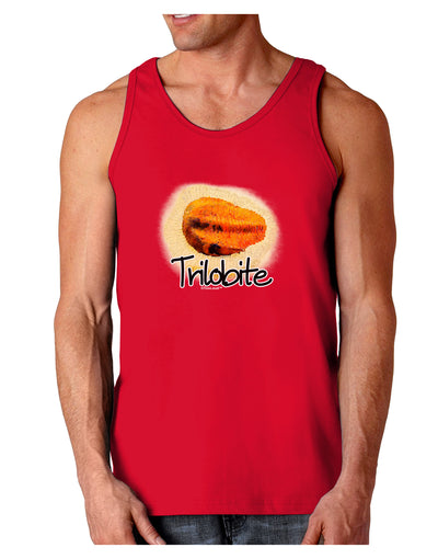 Trilobite Fossil Watercolor Text Dark Loose Tank Top-Mens Loose Tank Top-TooLoud-Red-Small-Davson Sales