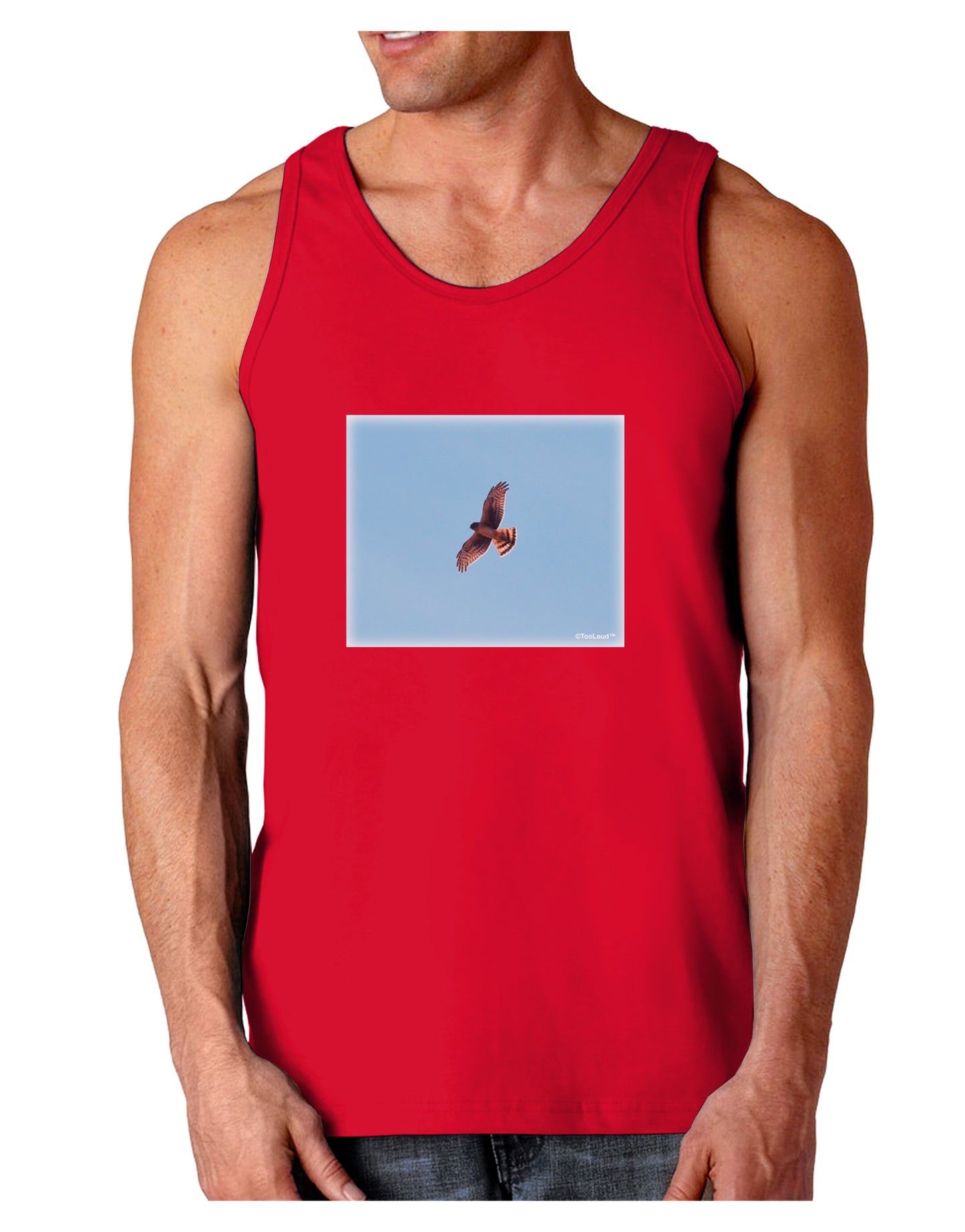 Soaring Peregrine Dark Loose Tank Top-Mens Loose Tank Top-TooLoud-Red-Small-Davson Sales