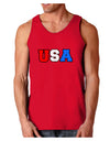 Collegiate USA Dark Loose Tank Top-Mens Loose Tank Top-TooLoud-Red-Small-Davson Sales