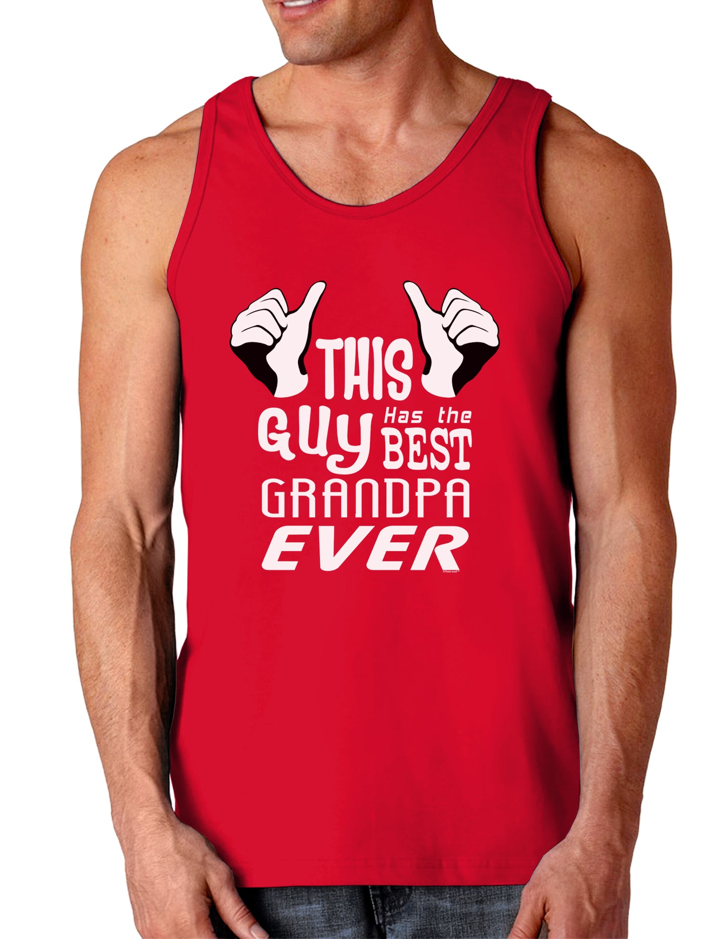 This Guy Has The Best Grandpa Ever Dark Loose Tank Top-Mens Loose Tank Top-TooLoud-Red-Small-Davson Sales