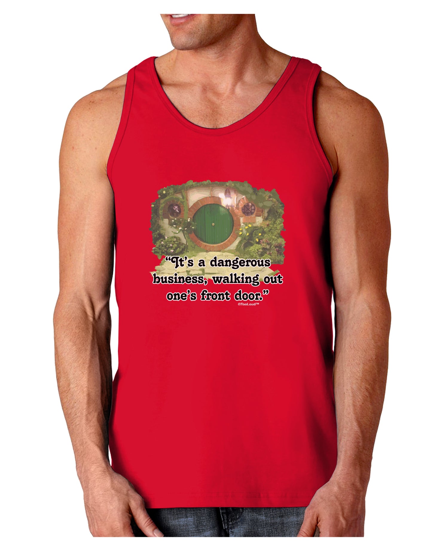 Dangerous Business Dark Loose Tank Top-Mens Loose Tank Top-TooLoud-Red-Small-Davson Sales