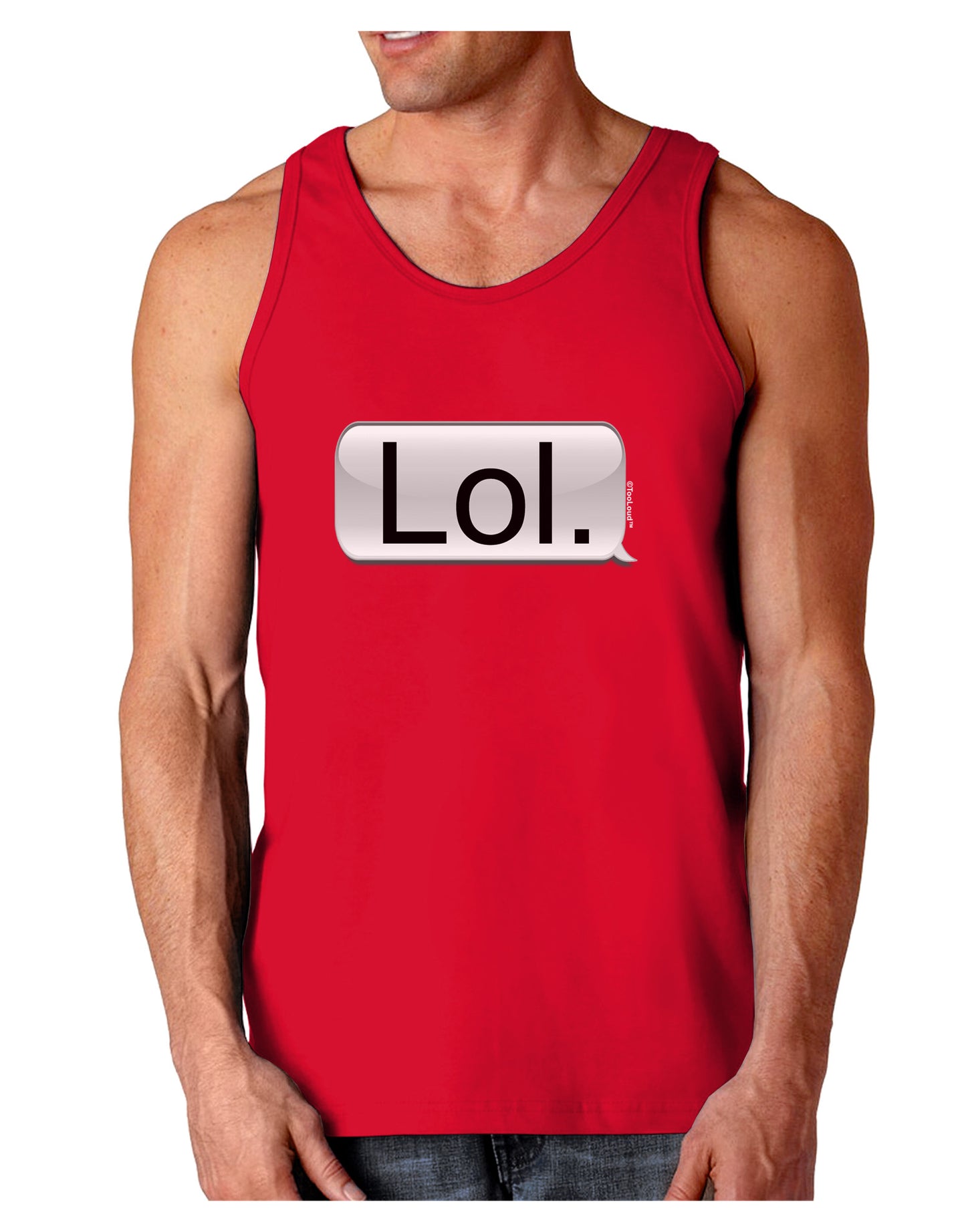 Lol Text Bubble Dark Loose Tank Top-Mens Loose Tank Top-TooLoud-Red-Small-Davson Sales