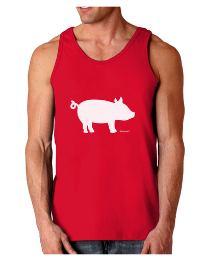 Pig Silhouette Design Dark Loose Tank Top by TooLoud-Mens Loose Tank Top-TooLoud-Red-Small-Davson Sales