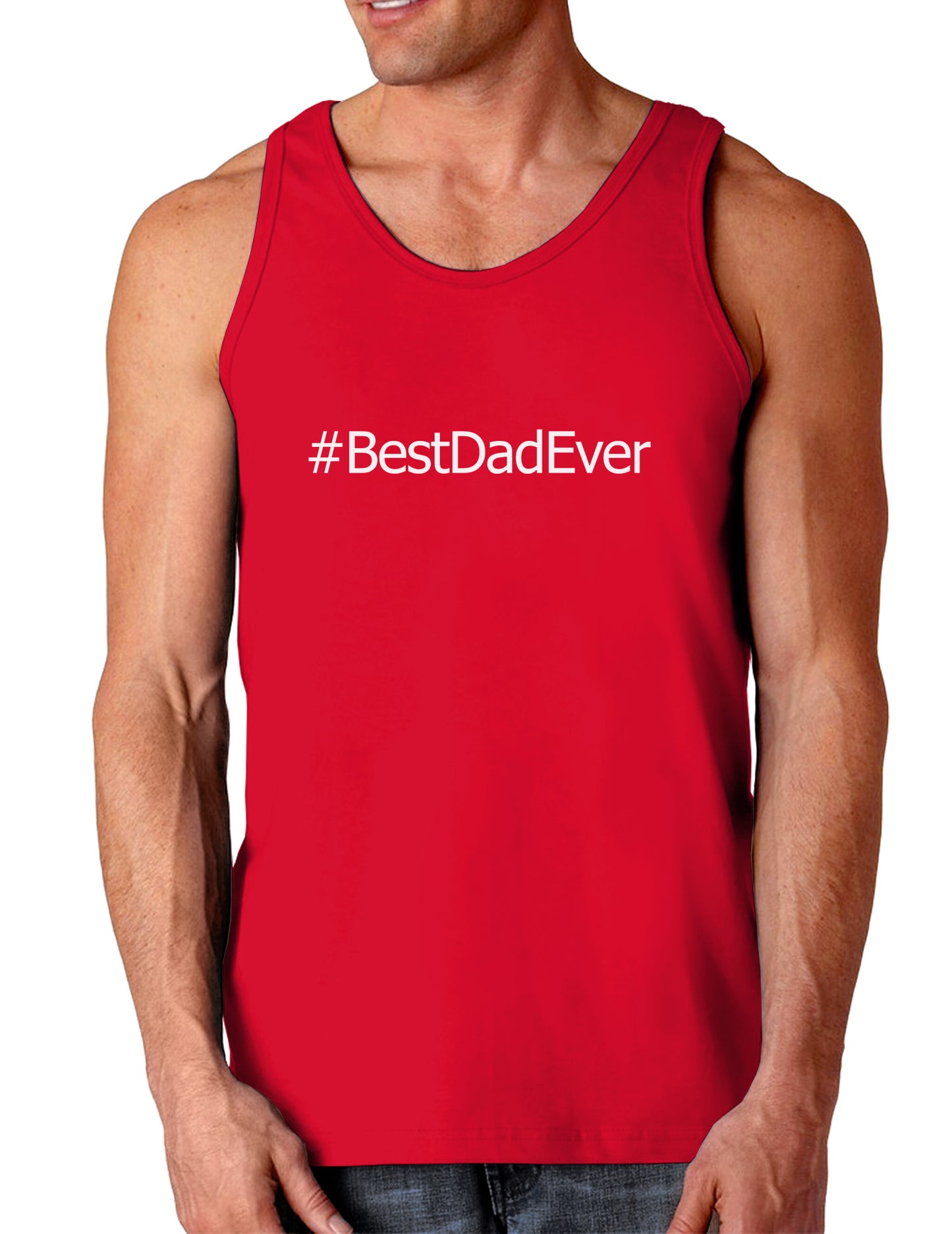 Father's Day #BestDadEver Dark Loose Tank Top-Mens Loose Tank Top-TooLoud-Red-Small-Davson Sales