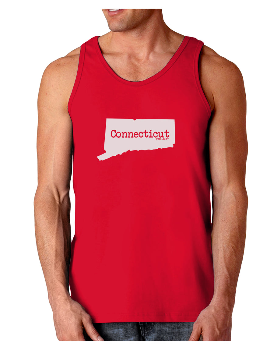 Connecticut - United States Shape Dark Loose Tank Top by TooLoud-Mens Loose Tank Top-TooLoud-Black-Small-Davson Sales