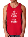 Keep Calm and Trust Mom Dark Loose Tank Top-Mens Loose Tank Top-TooLoud-Red-Small-Davson Sales