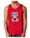 Cute Sweater Vest Cat Design Dark Loose Tank Top by TooLoud-Mens Loose Tank Top-TooLoud-Red-Small-Davson Sales