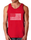 Distressed Black and White American Flag Dark Loose Tank Top-Mens Loose Tank Top-TooLoud-Red-Small-Davson Sales