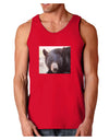 Staring Black Bear Dark Loose Tank Top-Mens Loose Tank Top-TooLoud-Red-Small-Davson Sales