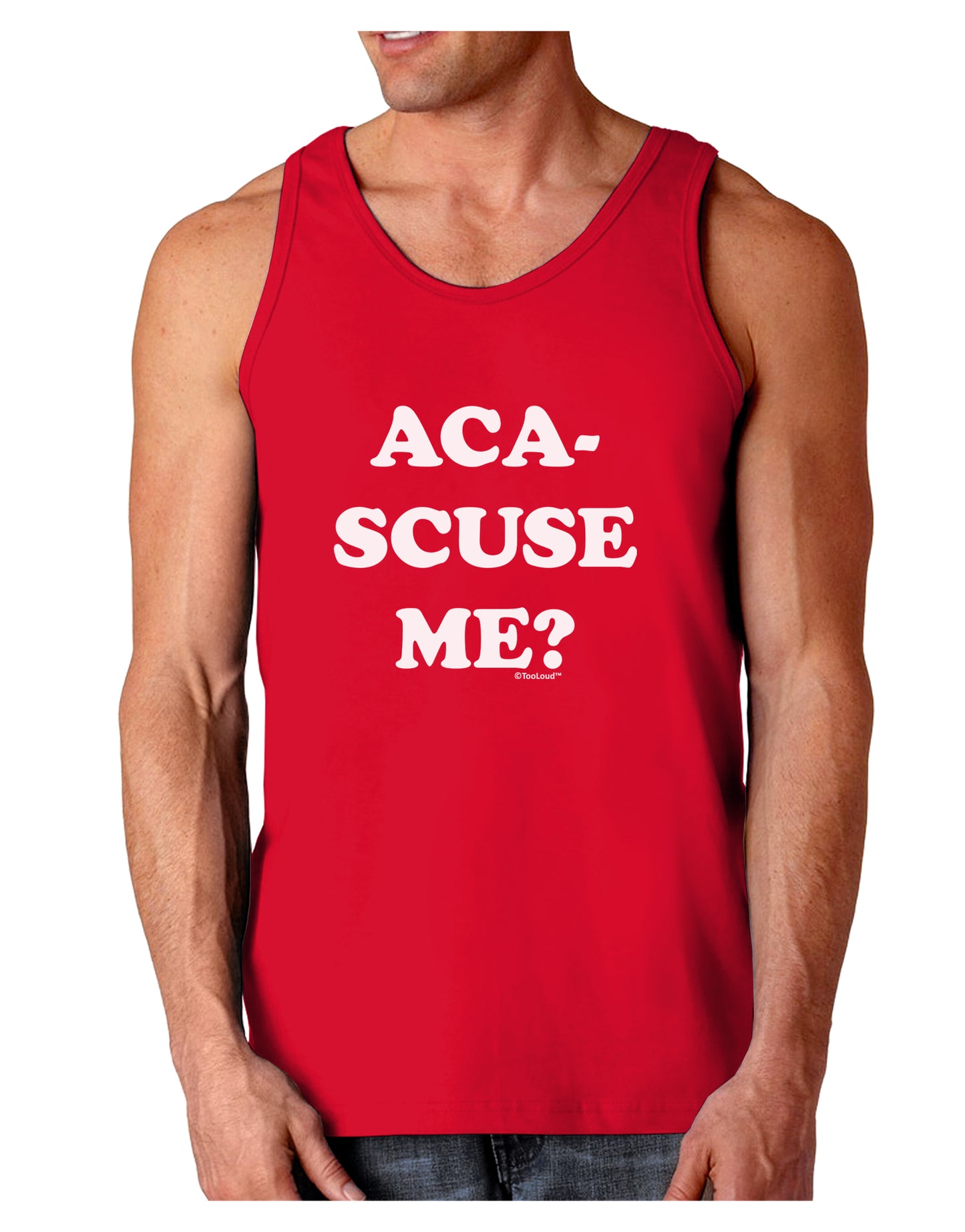 Aca-Scuse Me Dark Loose Tank Top-Mens Loose Tank Top-TooLoud-Red-Small-Davson Sales