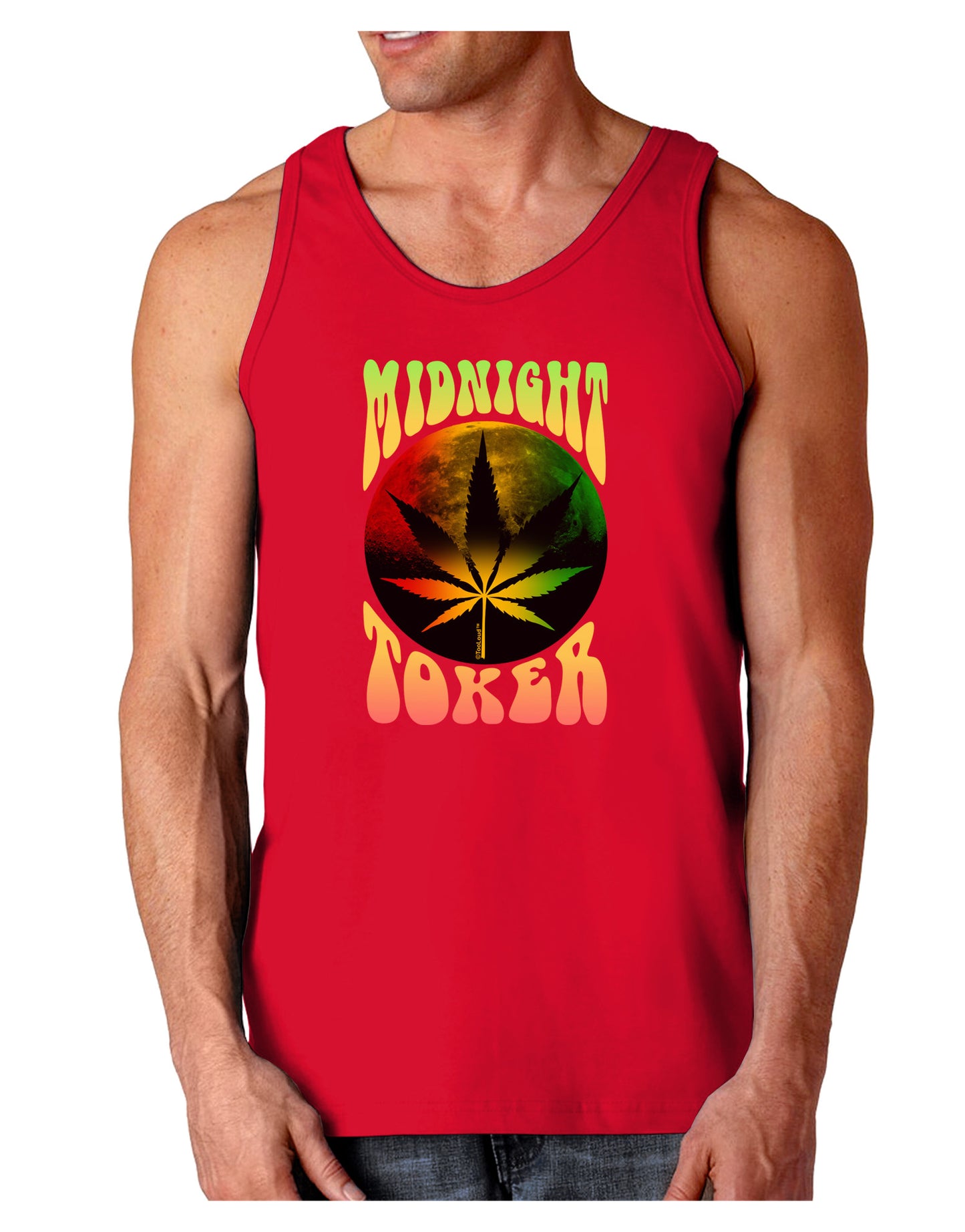 Midnight Toker Marijuana Dark Loose Tank Top-Mens Loose Tank Top-TooLoud-Red-Small-Davson Sales