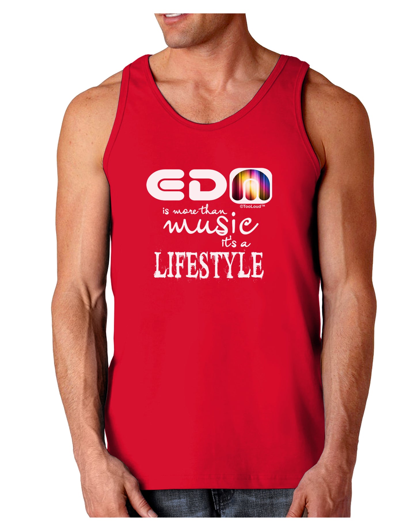 EDM - A Lifestyle Dark Loose Tank Top-Mens Loose Tank Top-TooLoud-Red-Small-Davson Sales
