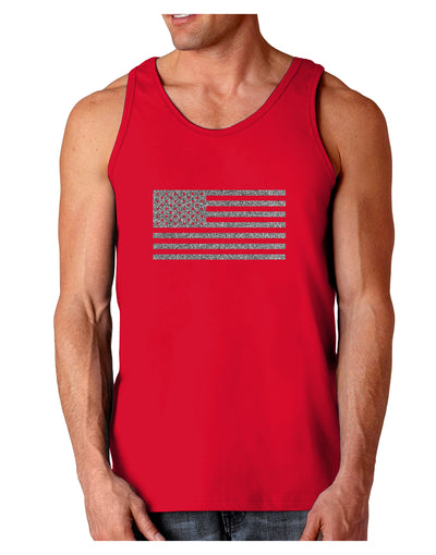 American Flag Glitter - Silver Dark Loose Tank Top-Mens Loose Tank Top-TooLoud-Red-Small-Davson Sales