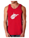 West Virginia - United States Shape Dark Loose Tank Top-Mens Loose Tank Top-TooLoud-Red-Small-Davson Sales