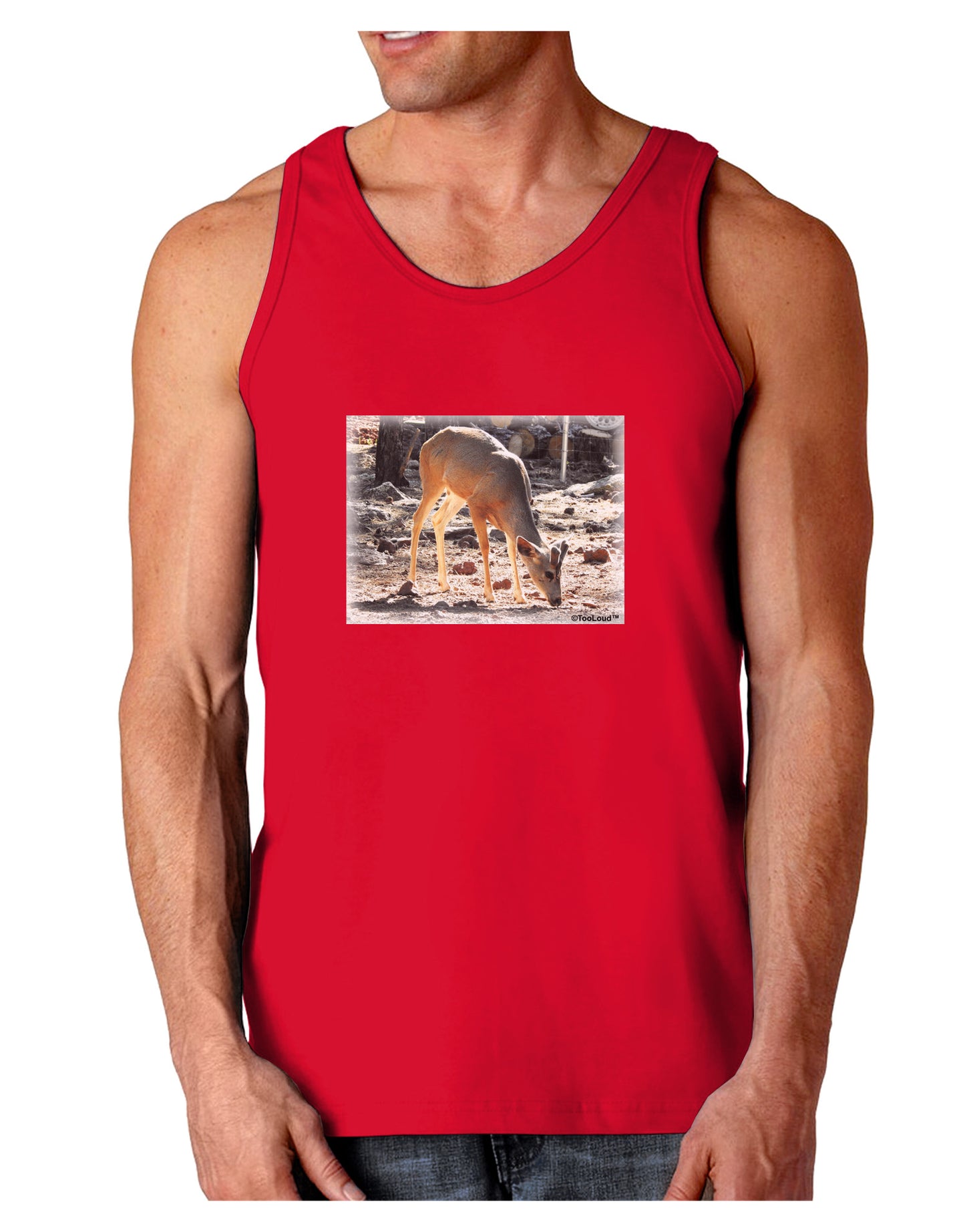 Little Buck Dark Loose Tank Top-Mens Loose Tank Top-TooLoud-Red-Small-Davson Sales