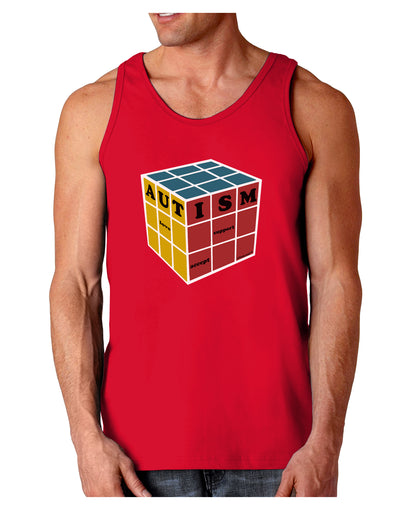 Autism Awareness - Cube Color Dark Loose Tank Top-Mens Loose Tank Top-TooLoud-Red-Small-Davson Sales