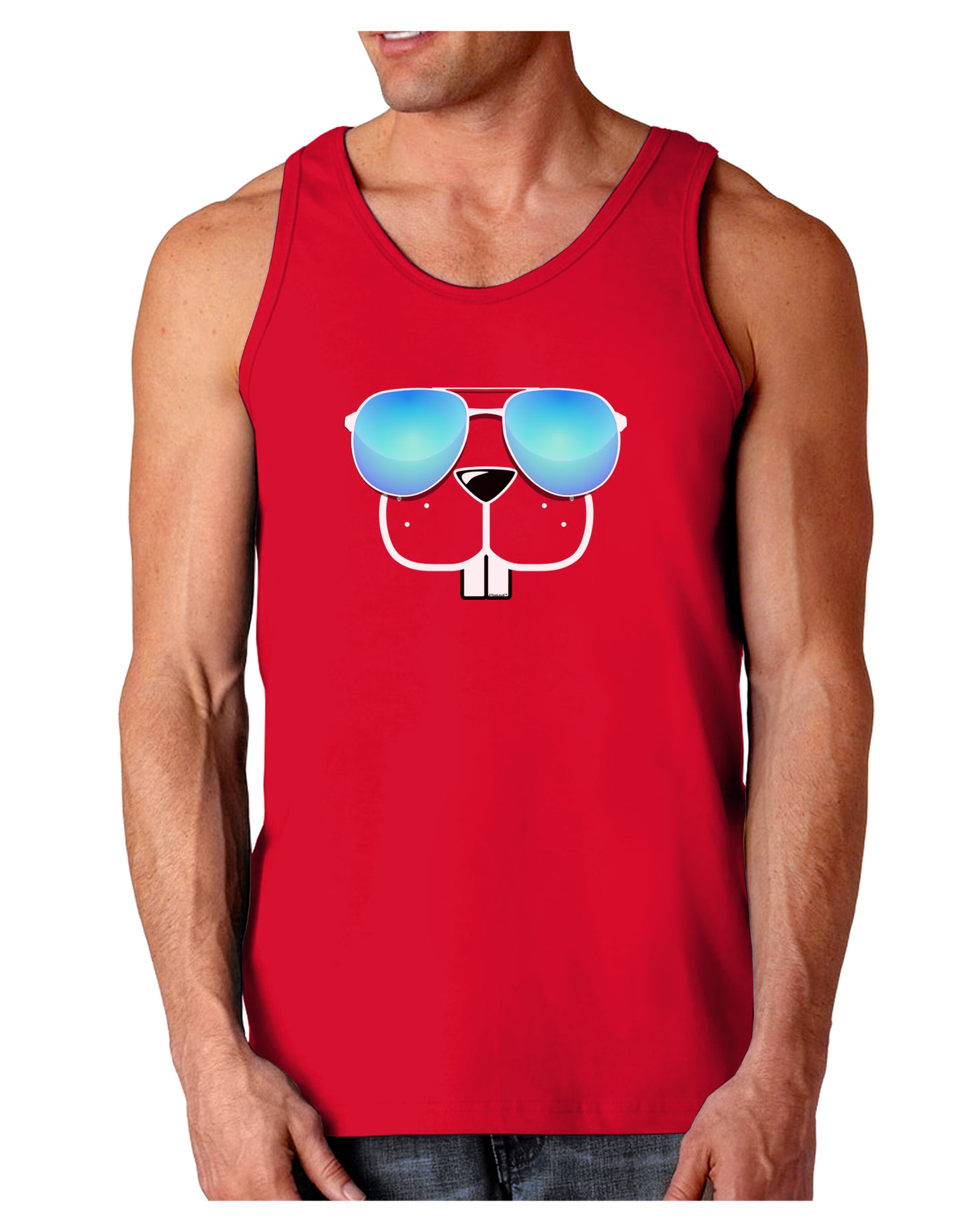 Kyu-T Face - Buckley Cool Sunglasses Dark Loose Tank Top-Mens Loose Tank Top-TooLoud-Red-Small-Davson Sales