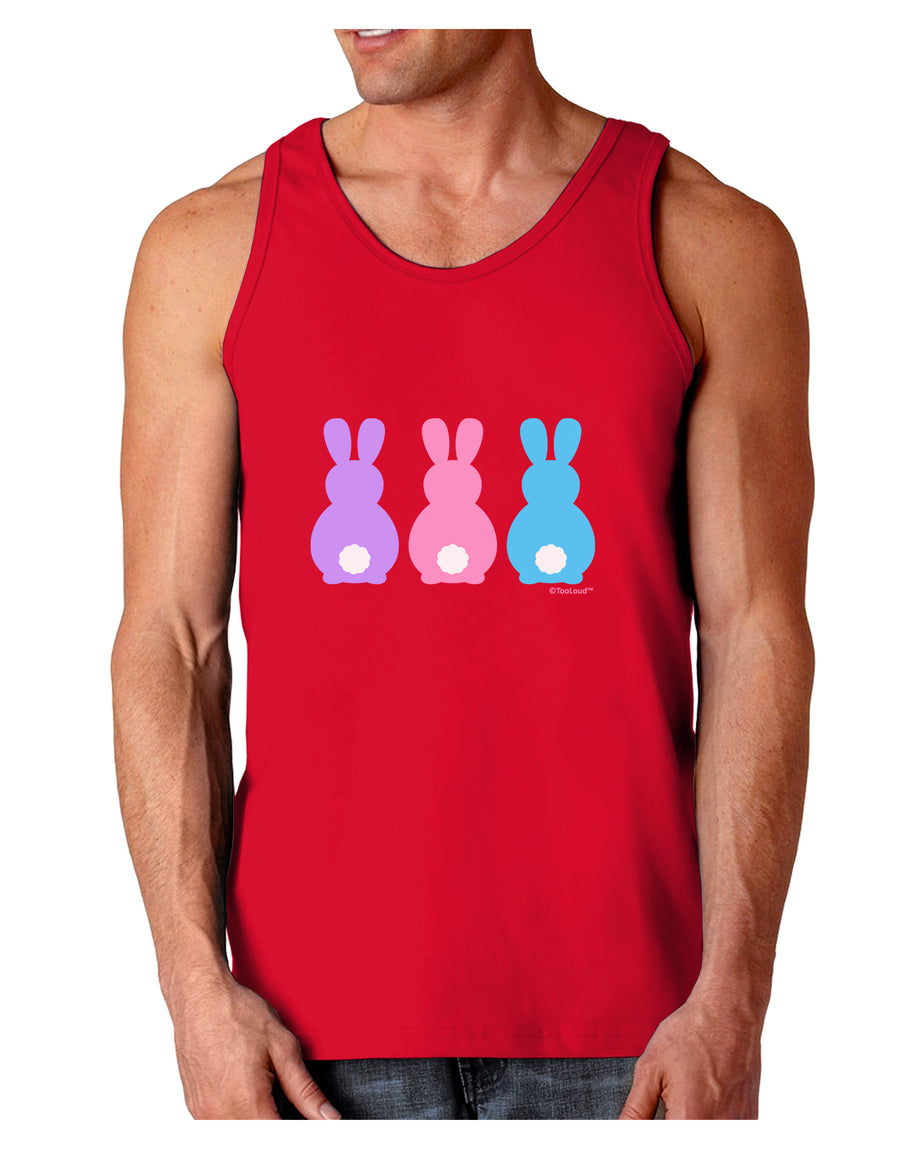 Three Easter Bunnies - Pastels Dark Loose Tank Top by TooLoud-Mens Loose Tank Top-TooLoud-Black-Small-Davson Sales