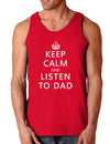 Keep Calm and Listen to Dad Dark Loose Tank Top-Mens Loose Tank Top-TooLoud-Red-Small-Davson Sales