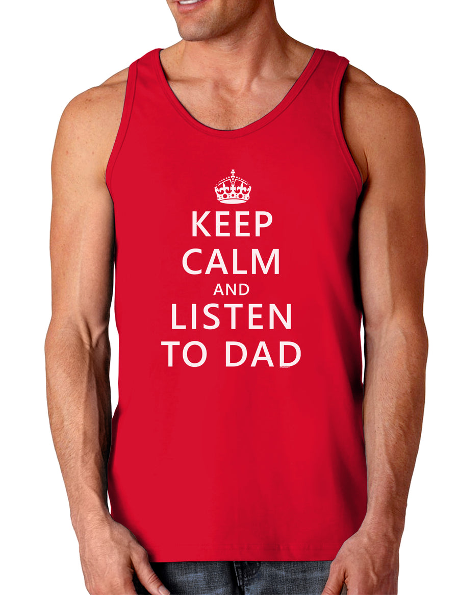 Keep Calm and Listen to Dad Dark Loose Tank Top-Mens Loose Tank Top-TooLoud-Black-Small-Davson Sales