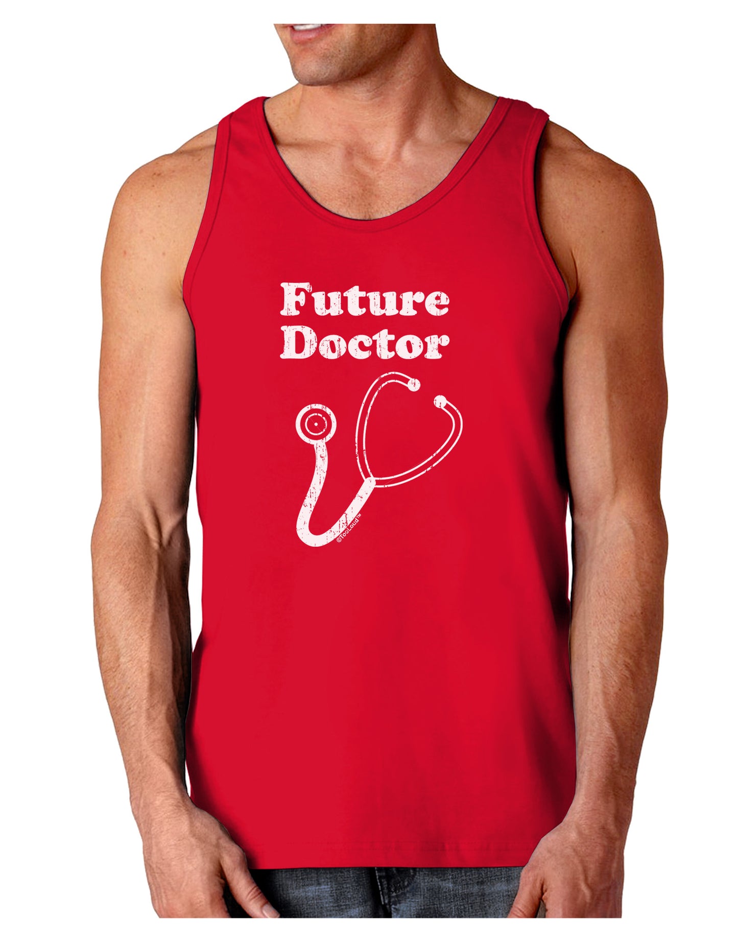 Future Doctor Distressed Dark Loose Tank Top-Mens Loose Tank Top-TooLoud-Red-Small-Davson Sales