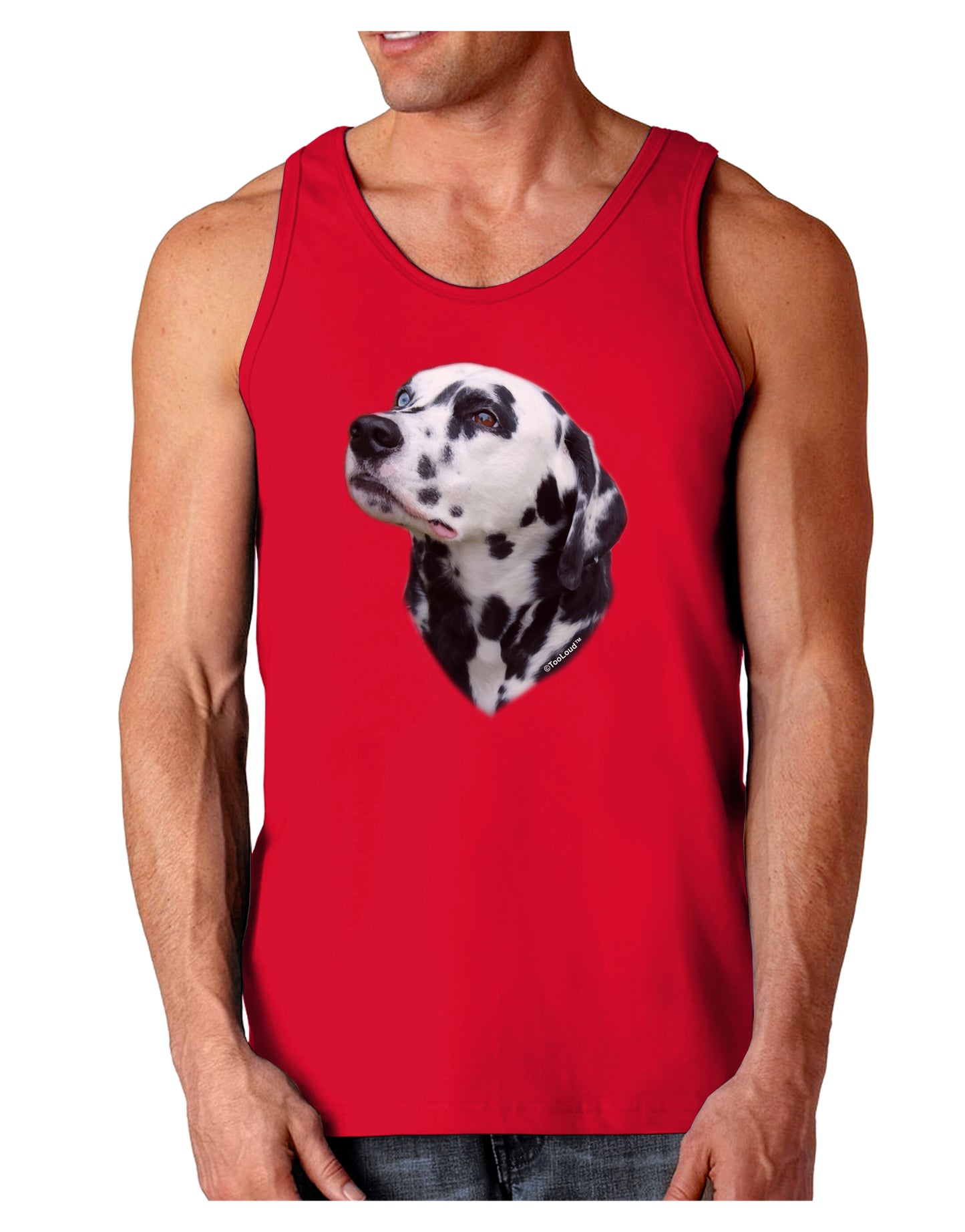 Dalmatian Portrait Dark Loose Tank Top by TooLoud-Mens Loose Tank Top-TooLoud-Red-Small-Davson Sales