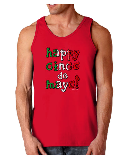 Happy Cinco de Mayo - Cactus Design Dark Loose Tank Top by TooLoud-Mens Loose Tank Top-TooLoud-Red-Small-Davson Sales