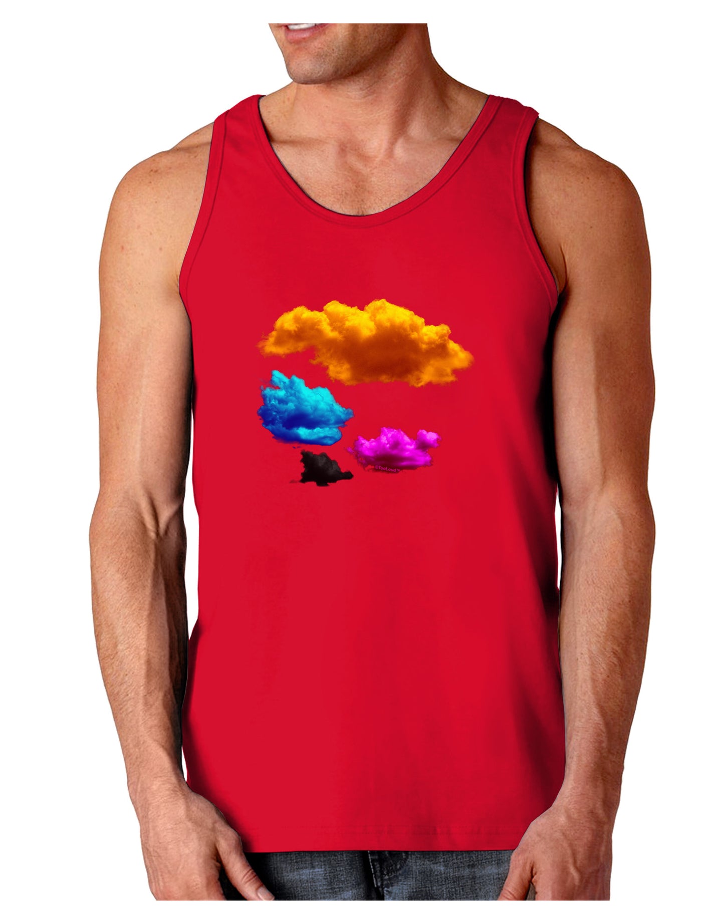 CMYK Clouds Dark Loose Tank Top-Mens Loose Tank Top-TooLoud-Red-Small-Davson Sales