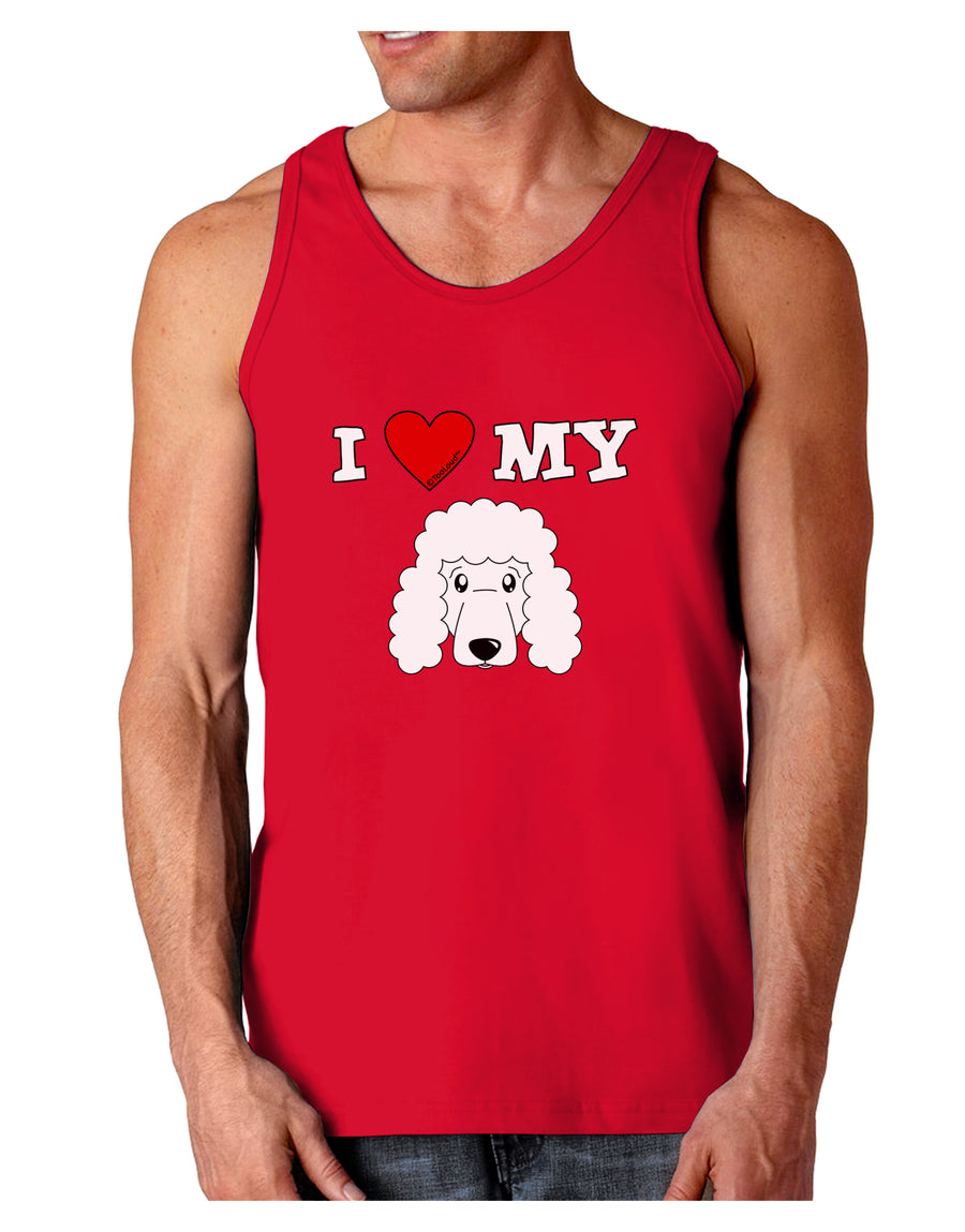 I Heart My - Cute Poodle Dog - White Dark Loose Tank Top by TooLoud-Mens Loose Tank Top-TooLoud-Black-Small-Davson Sales