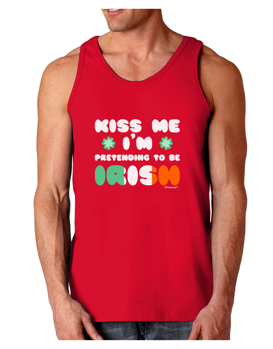 Kiss Me I'm Pretending to Be Irish Dark Loose Tank Top by TooLoud-Mens Loose Tank Top-TooLoud-Black-Small-Davson Sales