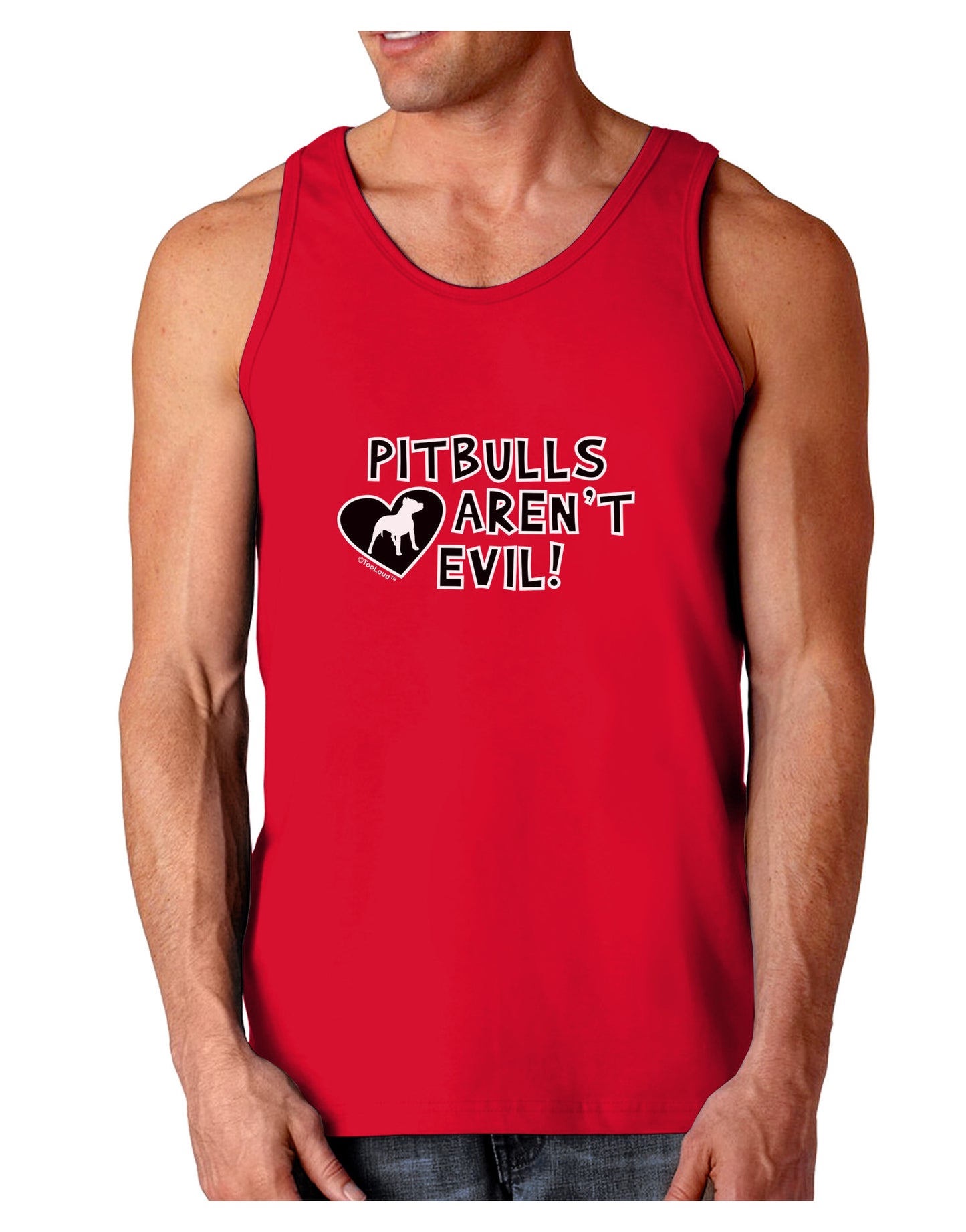 Pitbulls Aren't Evil Dark Loose Tank Top-Mens Loose Tank Top-TooLoud-Red-Small-Davson Sales
