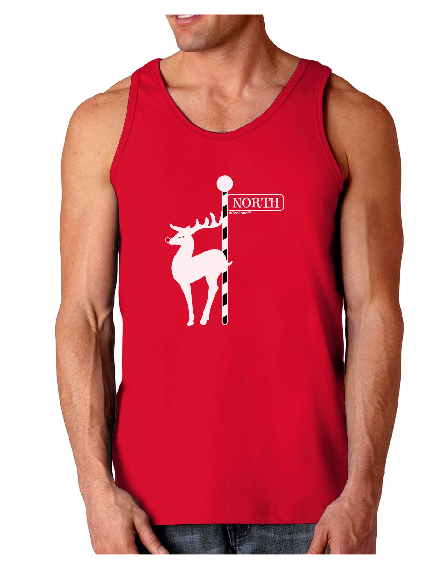 Rudolf the Ratchet Reindeer Dark Loose Tank Top-Mens Loose Tank Top-TooLoud-Red-Small-Davson Sales