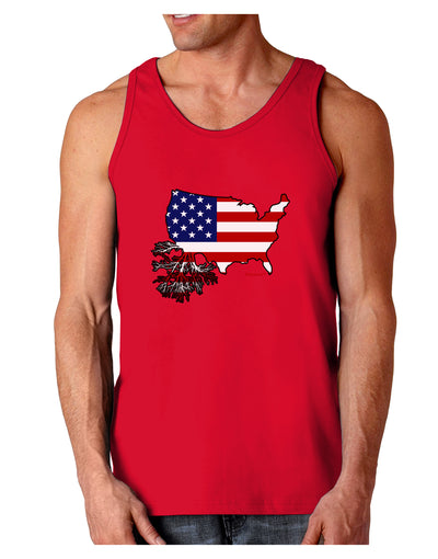 American Roots Design - American Flag Dark Loose Tank Top by TooLoud-Mens Loose Tank Top-TooLoud-Red-Small-Davson Sales