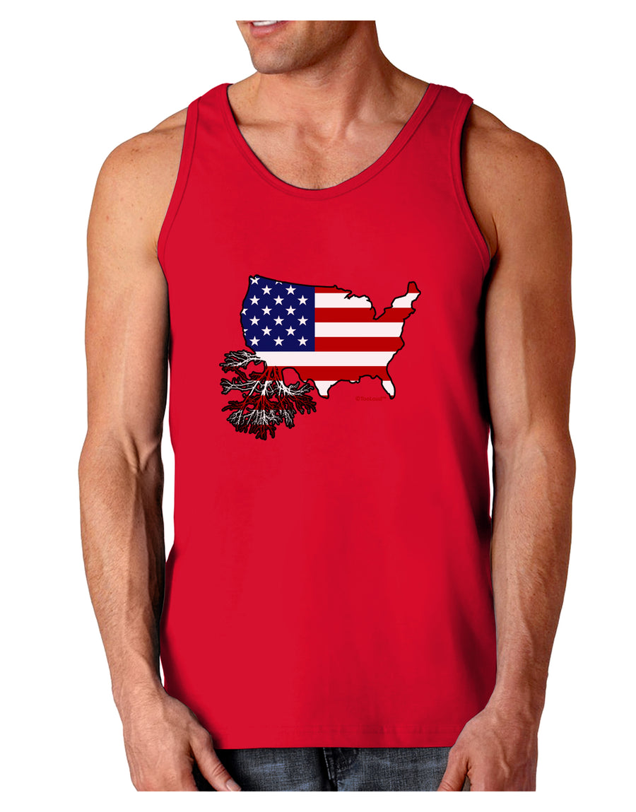 American Roots Design - American Flag Dark Loose Tank Top by TooLoud-Mens Loose Tank Top-TooLoud-Black-Small-Davson Sales