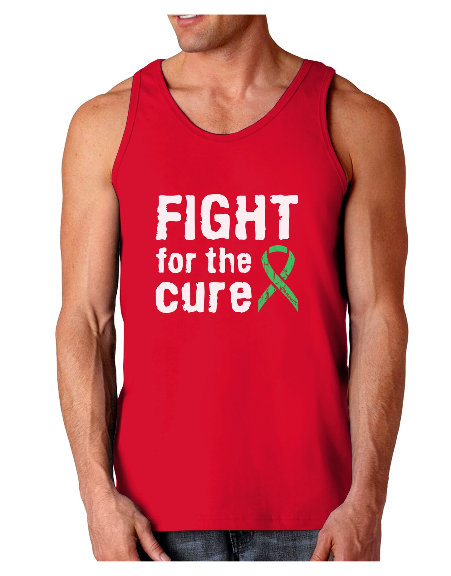 Fight for the Cure - Light Green Ribbon Celiac Disease Dark Loose Tank Top-Mens Loose Tank Top-TooLoud-Red-Small-Davson Sales