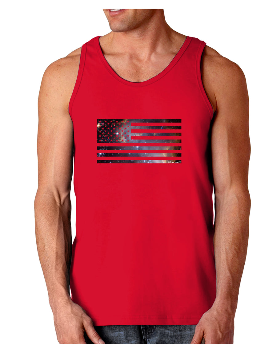 American Flag Galaxy Dark Loose Tank Top by TooLoud-Mens Loose Tank Top-TooLoud-Black-Small-Davson Sales