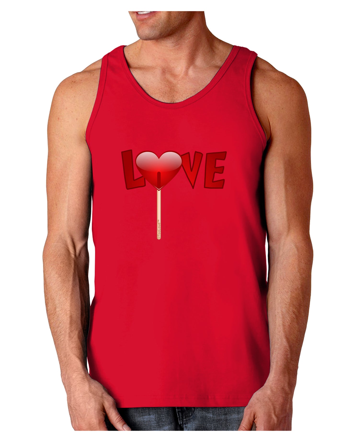 Love Lollipop Dark Loose Tank Top-Mens Loose Tank Top-TooLoud-Red-Small-Davson Sales