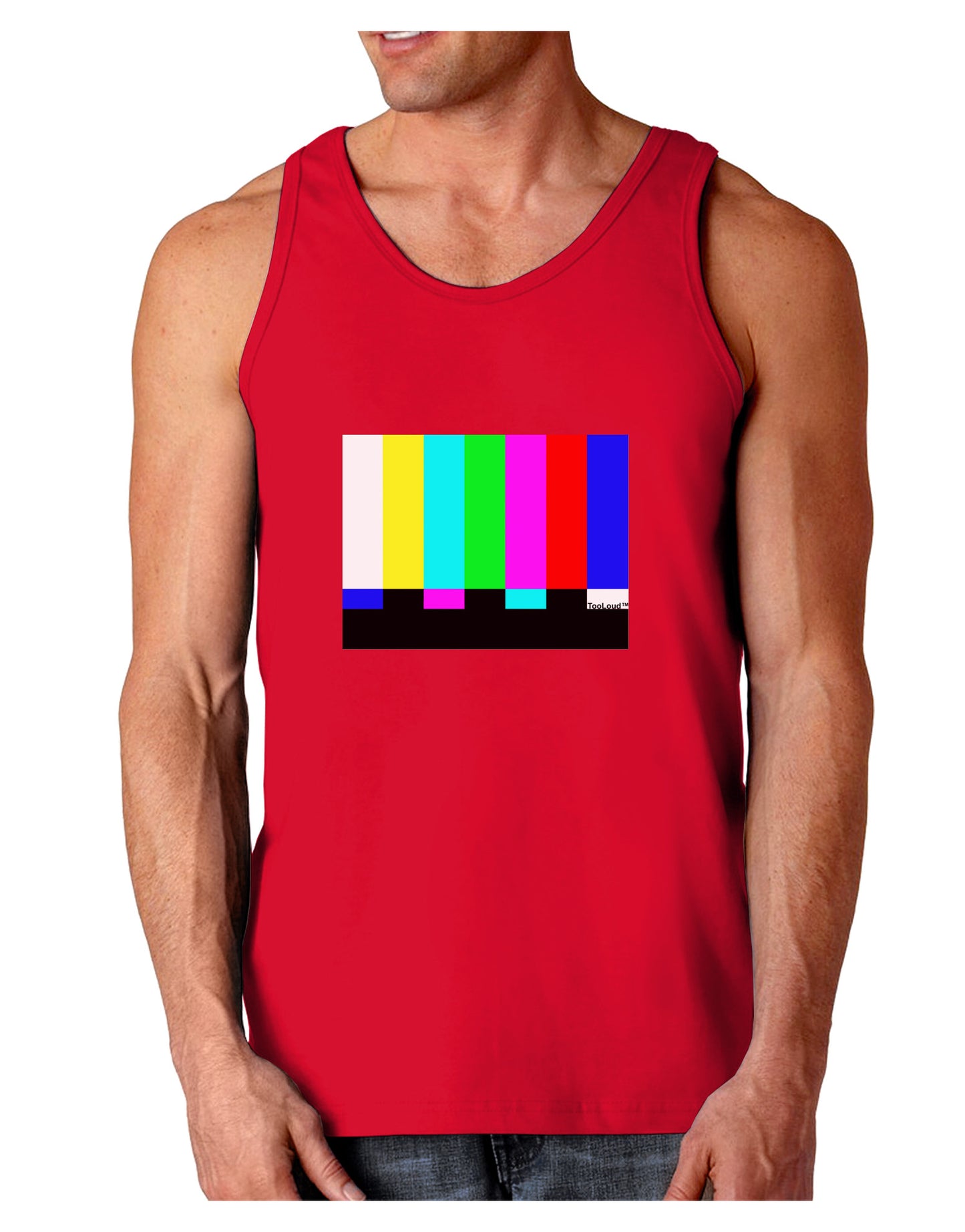 Color Bars Test Signal Dark Loose Tank Top-Mens Loose Tank Top-TooLoud-Red-Small-Davson Sales
