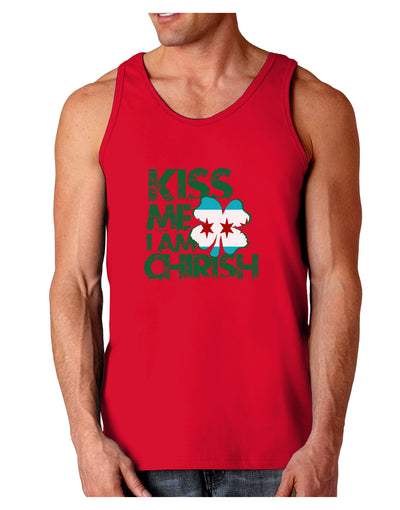 Kiss Me I'm Chirish Dark Loose Tank Top by TooLoud-Mens Loose Tank Top-TooLoud-Red-Small-Davson Sales