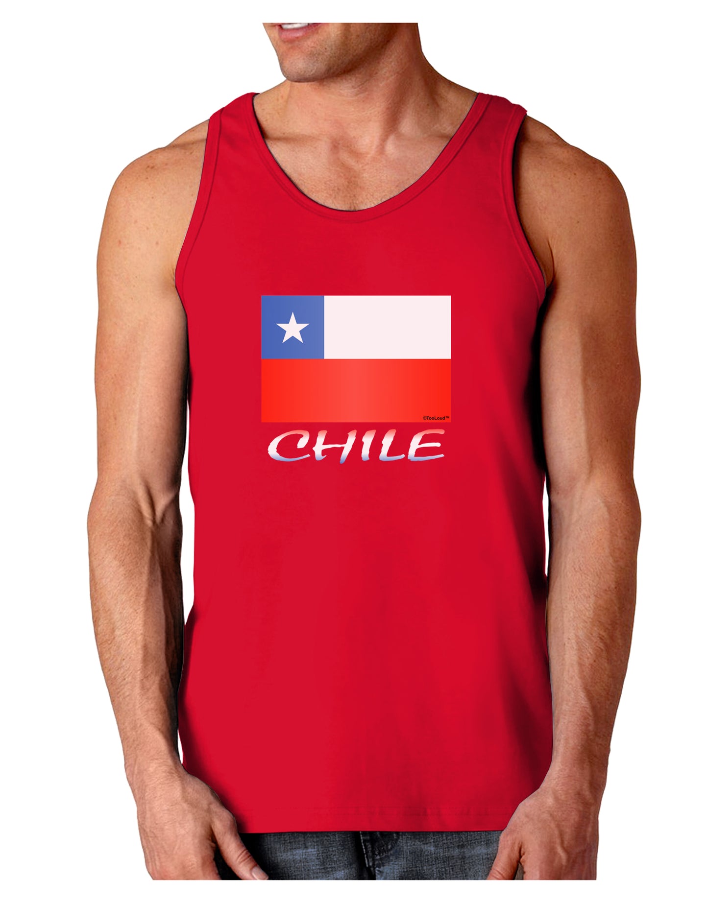 Chile Flag Dark Loose Tank Top-Mens Loose Tank Top-TooLoud-Red-Small-Davson Sales