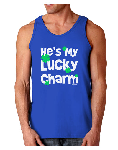 He's My Lucky Charm - Matching Couples Design Dark Loose Tank Top by TooLoud-Mens Loose Tank Top-TooLoud-Royal Blue-Small-Davson Sales