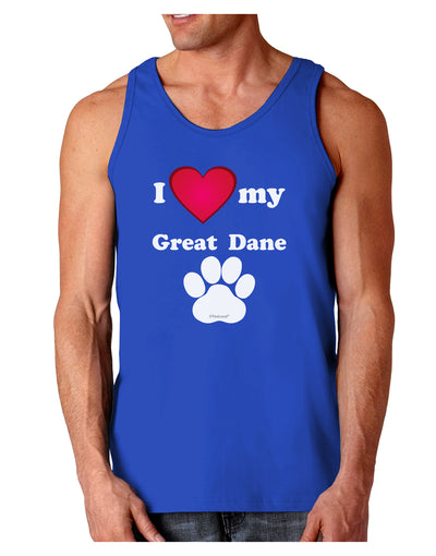 I Heart My Great Dane Dark Loose Tank Top by TooLoud-Mens Loose Tank Top-TooLoud-Royal Blue-Small-Davson Sales