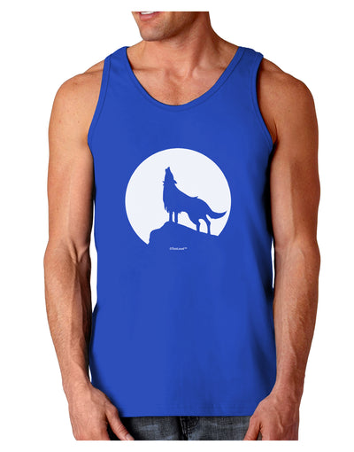 Wolf Howling at the Moon - Design #1 Dark Loose Tank Top by TooLoud-Mens Loose Tank Top-TooLoud-Royal Blue-Small-Davson Sales