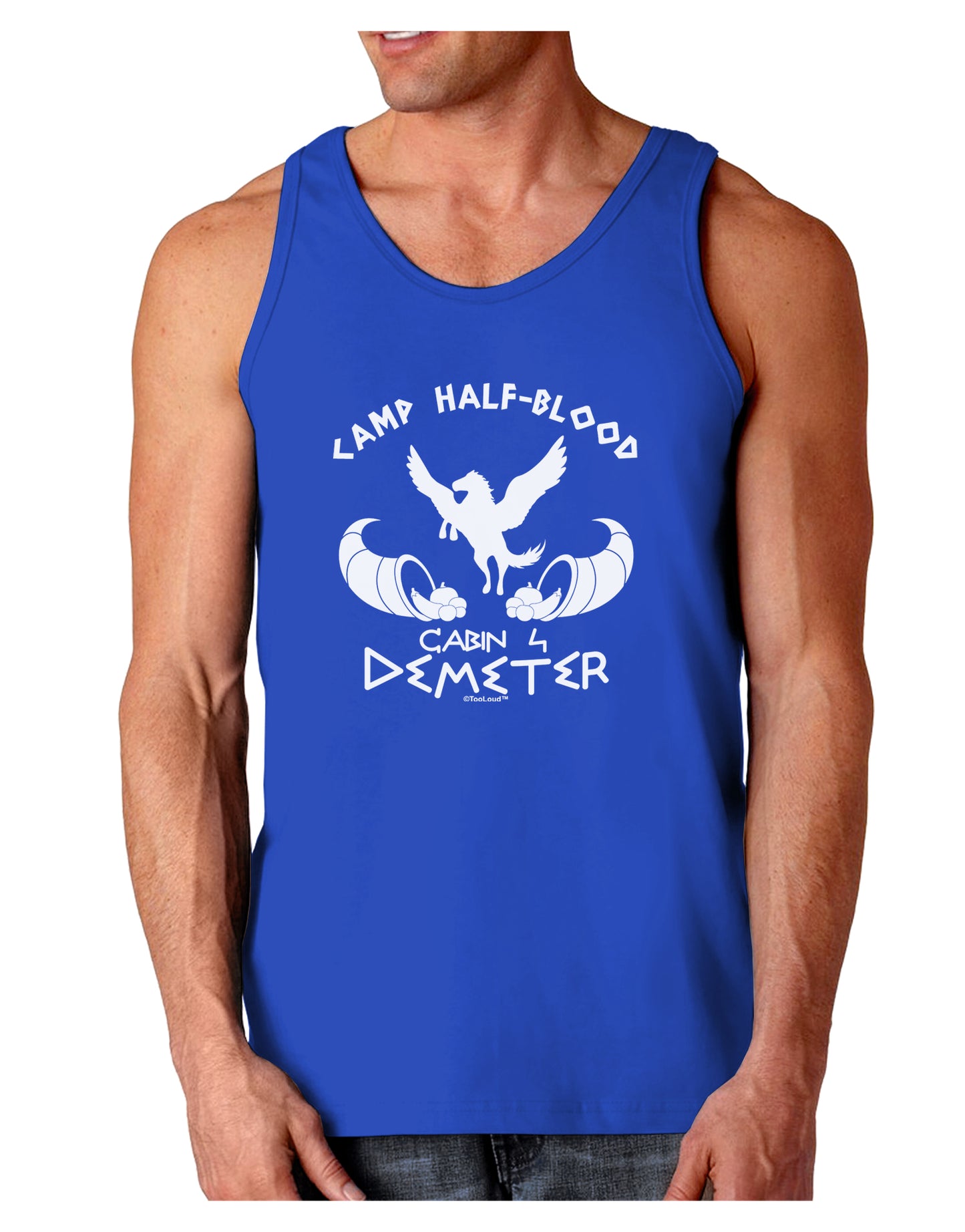 Cabin 4 Demeter Camp Half Blood Dark Loose Tank Top-Mens Loose Tank Top-TooLoud-Royal Blue-Small-Davson Sales